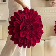 Luxury Flower Petal Velvet Decorative Pillow Cover