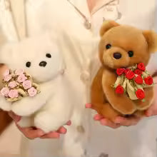 15cm Romantic Rose Bear Plush Toy