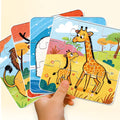 4-in-1 Wild Animals Jigsaw Puzzles for Kids Educational Puzzle Toy