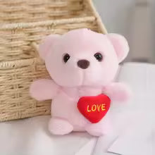 Cute Heart Bear Plush Keychain