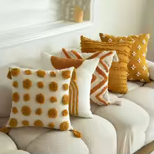 Boho Jacquard Embroidered Tassel Throw Pillow Cover 45x45cm
