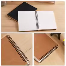 A5 A6 Spiral Sketchbook – 50 Sheets Kraft Paper Blank Drawing Notebook
