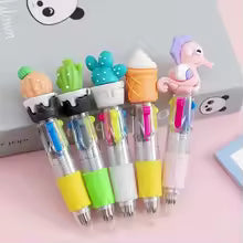 10Pcs Cute 4 Color Multicolor Ballpoint Pens