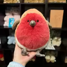 20cm Fat Robin Plush Toy, Soft Cuddly Bird