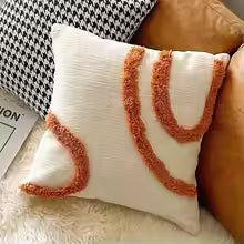 Bohemian Geometric Embroidered Tassel Pillow Cover