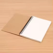 A5 A6 Spiral Sketchbook – 50 Sheets Kraft Paper Blank Drawing Notebook