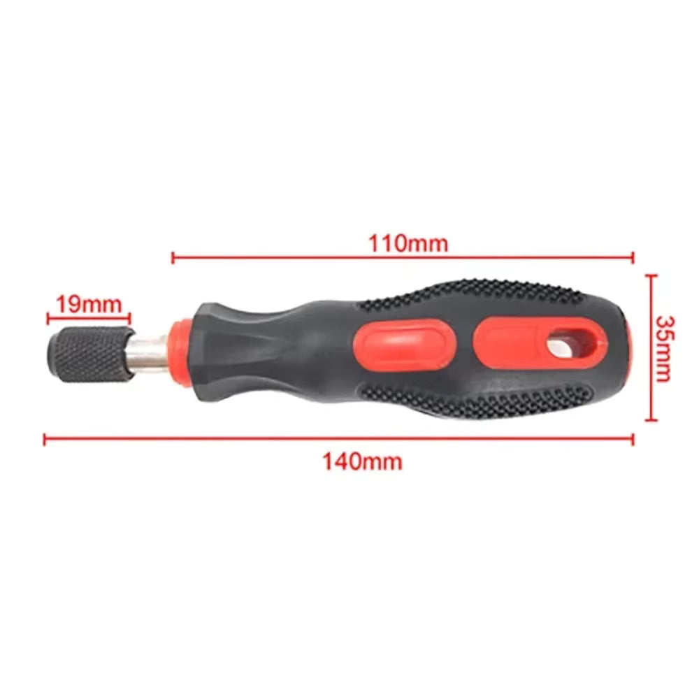 Hi-Spec 1/4 (6.35mm) Screwdriver Bit Holder Handle Multifunctional Bit Driver for Slotted Hex Torx Phillips Bit