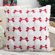 Christmas Tree Santa Knitted Throw Pillow Cover