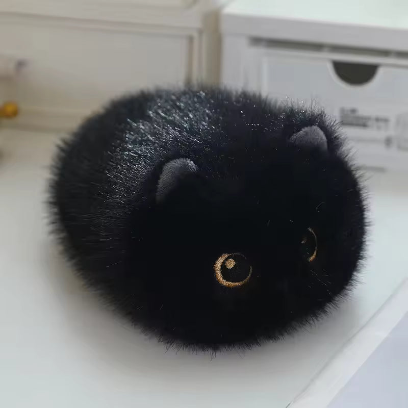 20cm Cute Cat Plush Toy Black Cat Siamese Kitten Calico Cat Plush Doll Decompression Round Cat Stuffed Toy Kid Birthyday Gift