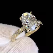 DJMAX 1-3Carat Oval/Radiant Cut D Color Moissanite Ring for Woman