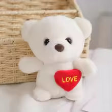 Cute Heart Bear Plush Keychain