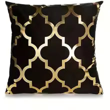 Geometric Gold Pattern Decorative Throw Pillow Cover