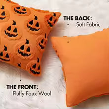 Fall Halloween Pumpkin Pillow Cover 18x18 Inch