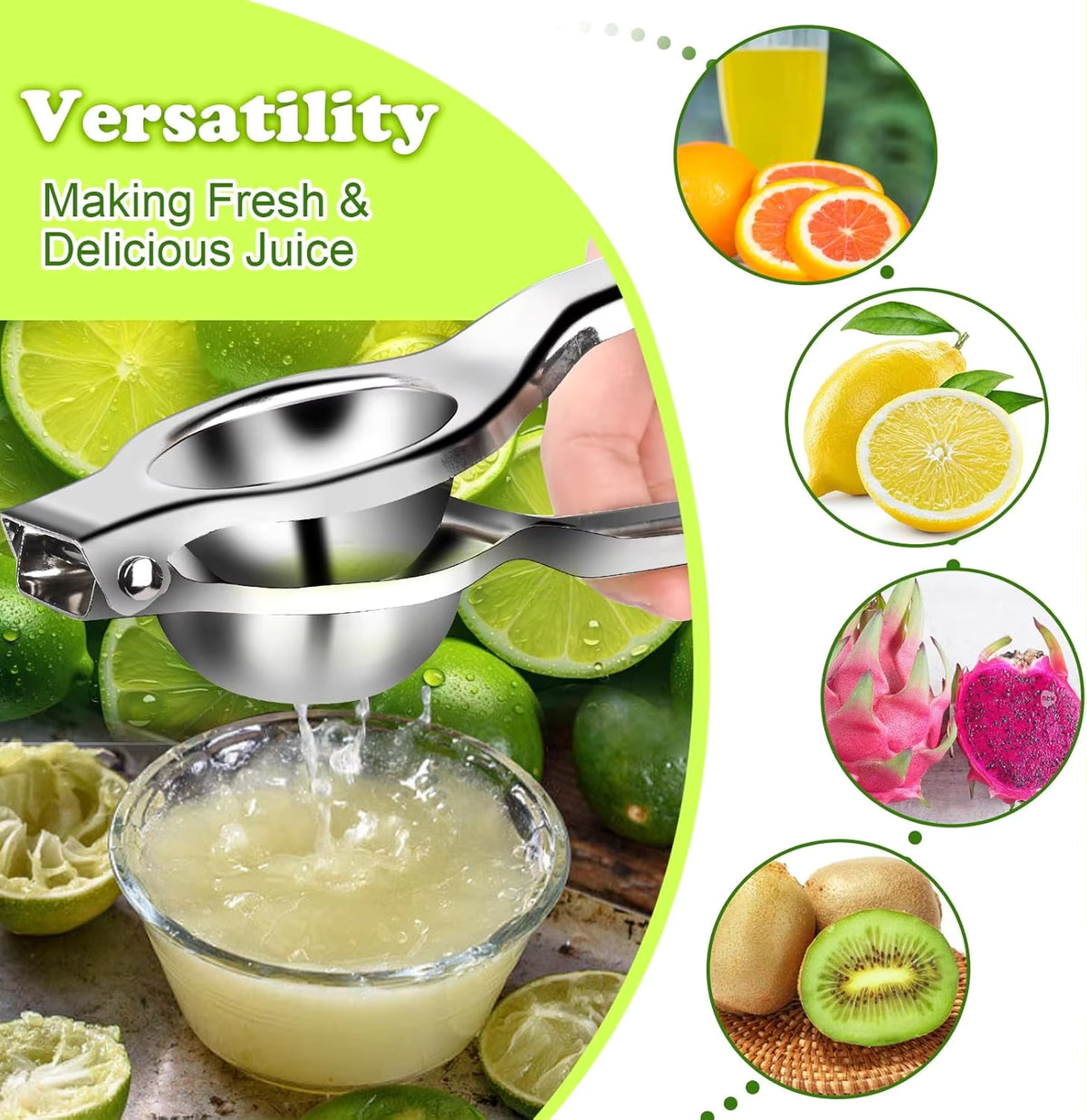Stainless Steel Lemon Squeezer Citrus Press