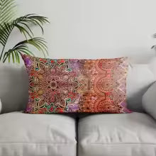 Home Decor Colorful Floral Patterned Pillow Covers Suitable For Sofa Bedroom Car Pillow Cover Cushion Rectangular Back Cushion