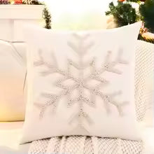 Christmas Snowflake Reindeer Throw Pillow Cover