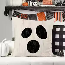 4-Pack Halloween Pillow Covers 18x18 Inch Pumpkin Cat Ghost