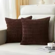 Soft Corduroy Stripe Pillow Cover 40x40CM – Farmhouse Boho Sofa Decor