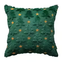 Knitted Christmas Tree Throw Pillow Cover