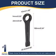 17mm-48mm Box End Striking Ring Wrench CR-V Steel 12-Point Flat Strike Spanner
