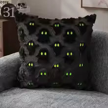 Halloween Imp Pillow Cover – Black & White Holiday Decor