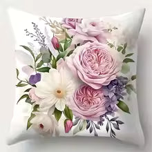 Single-sided Printed Cushion Cover Plant Flower Soft Polyester Fabric Living