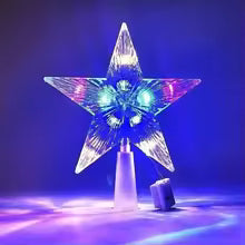 15cm Christmas Tree Decoration Stars Warm White Lights Home Room Decor