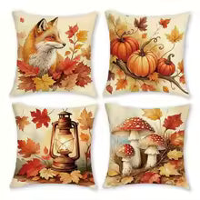 Autumn Fox Pumpkin Pillow Cover – Fall Decor