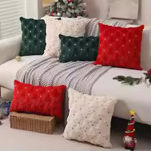 Knitted Christmas Tree Throw Pillow Cover