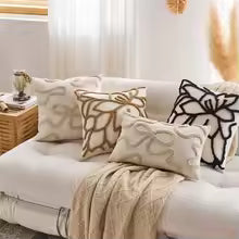 Bow Chenille Throw Pillow Cover