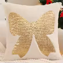 Christmas Faux Fur Reindeer Throw Pillow Cover