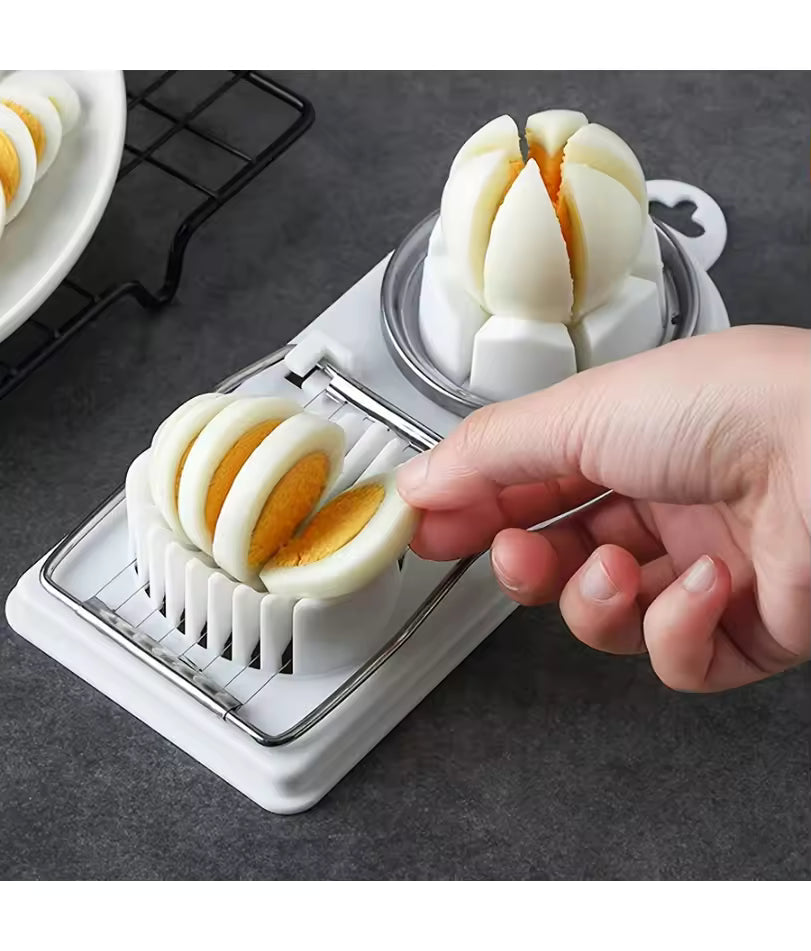 Multifunctional PP Base egg cutter 2-in-1 stainless steel wire pull egg cutter for hanging high-quality kitchen accessory tools