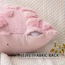 2PCS Pink Bow Pillow Covers – Soft Faux Fur Decorative Cushions