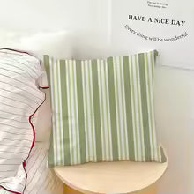 Pink Striped Decorative Throw Pillow Cover for Sofa