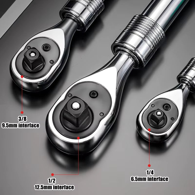 Telescopic Socket Ratchet Wrench 72-Tooth Adjustable Head Quick Release Automotive Repair Tool