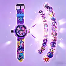 Cartoon Kids Projection Watch 24 Images Digital Electronic Wristwatch