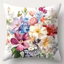 Single-sided Printed Cushion Cover Plant Flower Soft Polyester Fabric Living