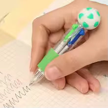 1/2/3/4/5PCS Cute Soccer Four-color Ballpoint Pen Cartoon Multi-color Mini Journal Writing Pens Boy Kids Stationery