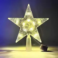 15cm Christmas Tree Decoration Stars Warm White Lights Home Room Decor