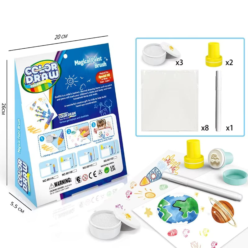 Magic Drawing Set for Kids – Fantasy Color Brush Painting Toy
