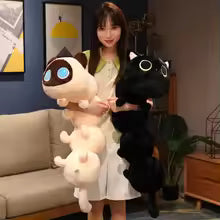50/80/130cm Cat Caterpillar Plush Toy, Long Pillow