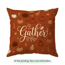 Plaid Pumpkin Throw Pillow Cover – Fall Harvest Decor