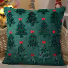 Christmas Tree Santa Knitted Throw Pillow Cover