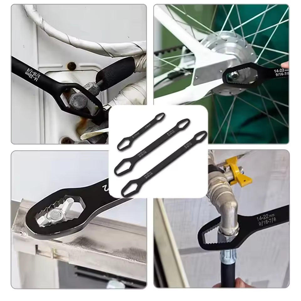 3-17/ 8-22mm Universal Torx Wrench Self-tightening Adjustable Wrench Board Double-head Torx Spanner Hand Tools for Factory