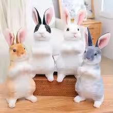 Realistic Bunny Plush Toy – Lifelike Rabbit Model