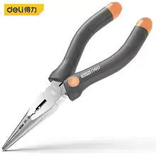 6/7 Inch Chrome Vanadium Steel Long Nose Pliers Rubberized Handle Wire Cutter