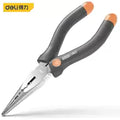 6/7 Inch Chrome Vanadium Steel Long Nose Pliers Rubberized Handle Wire Cutter