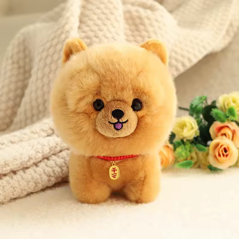 Lifelike Puppy Plush Toy, Fluffy Small Dog Stuffed Animal