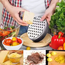 Double-Sided Stainless Steel Cheese Grater – Shredder with Container & Lid