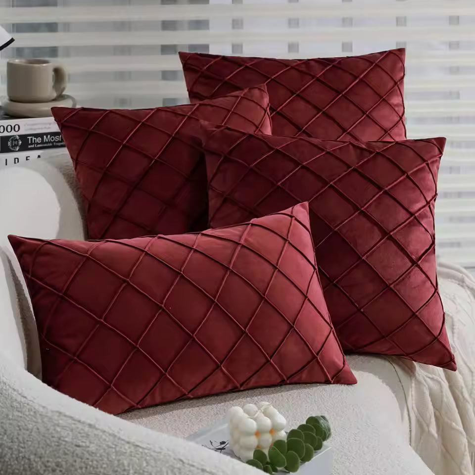 Velvet Decorative Throw Pillow Cover with Zipper